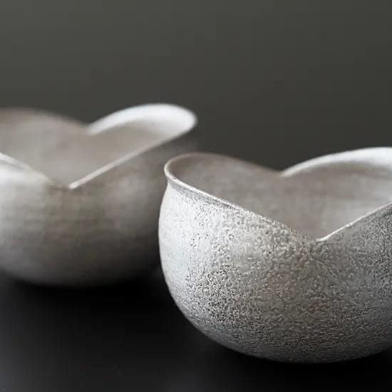 [Pre-order] Silver Painted Flower Petal Bowl