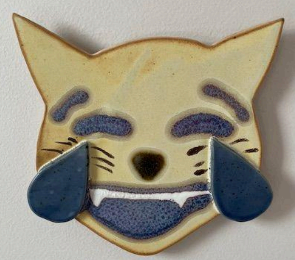 Crying laughing cat claymoji