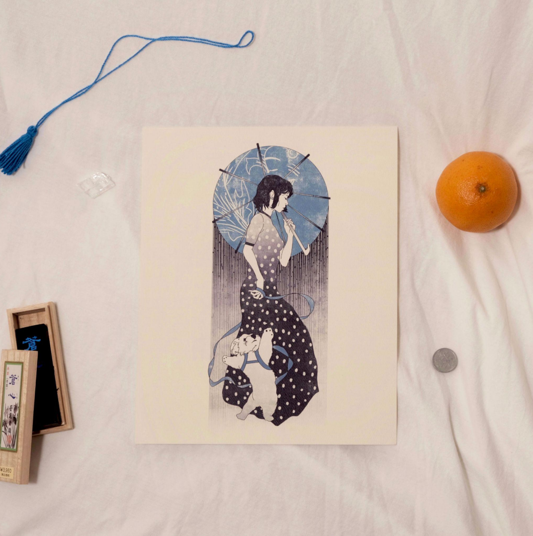 Walk in the Rain Print