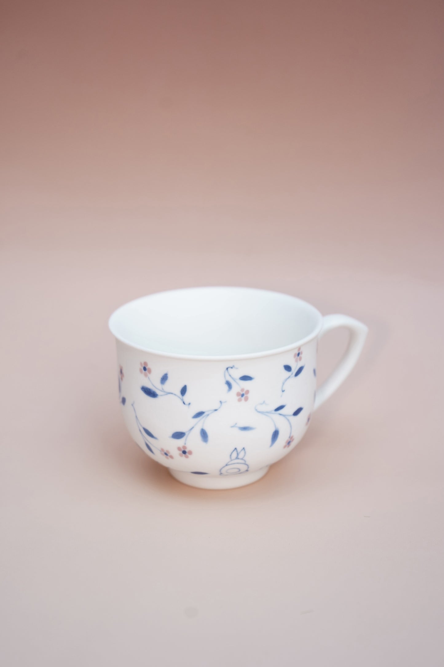 Rabbit and Floral Theme Handmade Cup, Handmade, Hand pained, Ceramic Cup, Tea Lovers, Holiday Gift, Kitchen Gift, Housewarming Gift