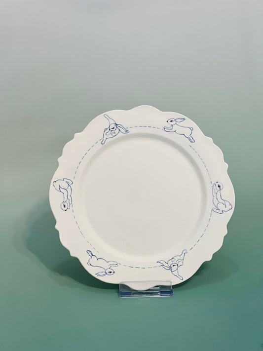 Round Rabbit Plate Dessert Plate Snack Plate